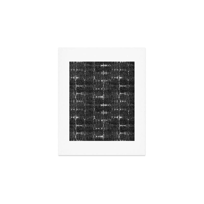 Soft texture of Shibori squares - black pattern Art Print Gallery Image 1