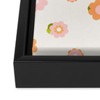 Peach pink and orange flowers pattern Framed Canvas Print Gallery Image 3