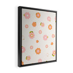 Peach pink and orange flowers pattern Framed Canvas Print Gallery Image 2
