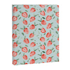Watercolor painting of tropical strawberries on light greenish blue pattern Canvas Print Gallery Image 8
