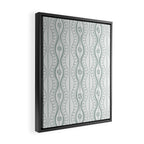 Wavy lines and tiny blooms - dusty mint pastel green pattern Framed Canvas Print Gallery Image 2
