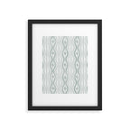 Wavy lines and tiny blooms - dusty mint pastel green pattern Framed Art Print Gallery Image 6