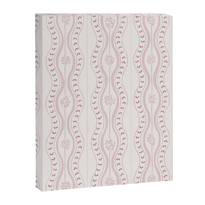 Wavy lines and tiny blooms - dusty pink and beige cream tones pattern Canvas Print Gallery Image 1