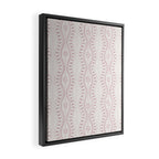 Wavy lines and tiny blooms - dusty pink and beige cream tones pattern Framed Canvas Print Gallery Image 2