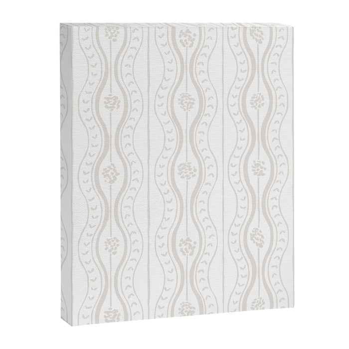 Wavy lines and tiny blooms - natural soft beige mushroom tones pattern Canvas Print Gallery Image 1