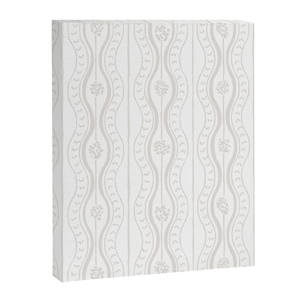 Wavy lines and tiny blooms - natural soft beige mushroom tones pattern Canvas Print Gallery Image 8