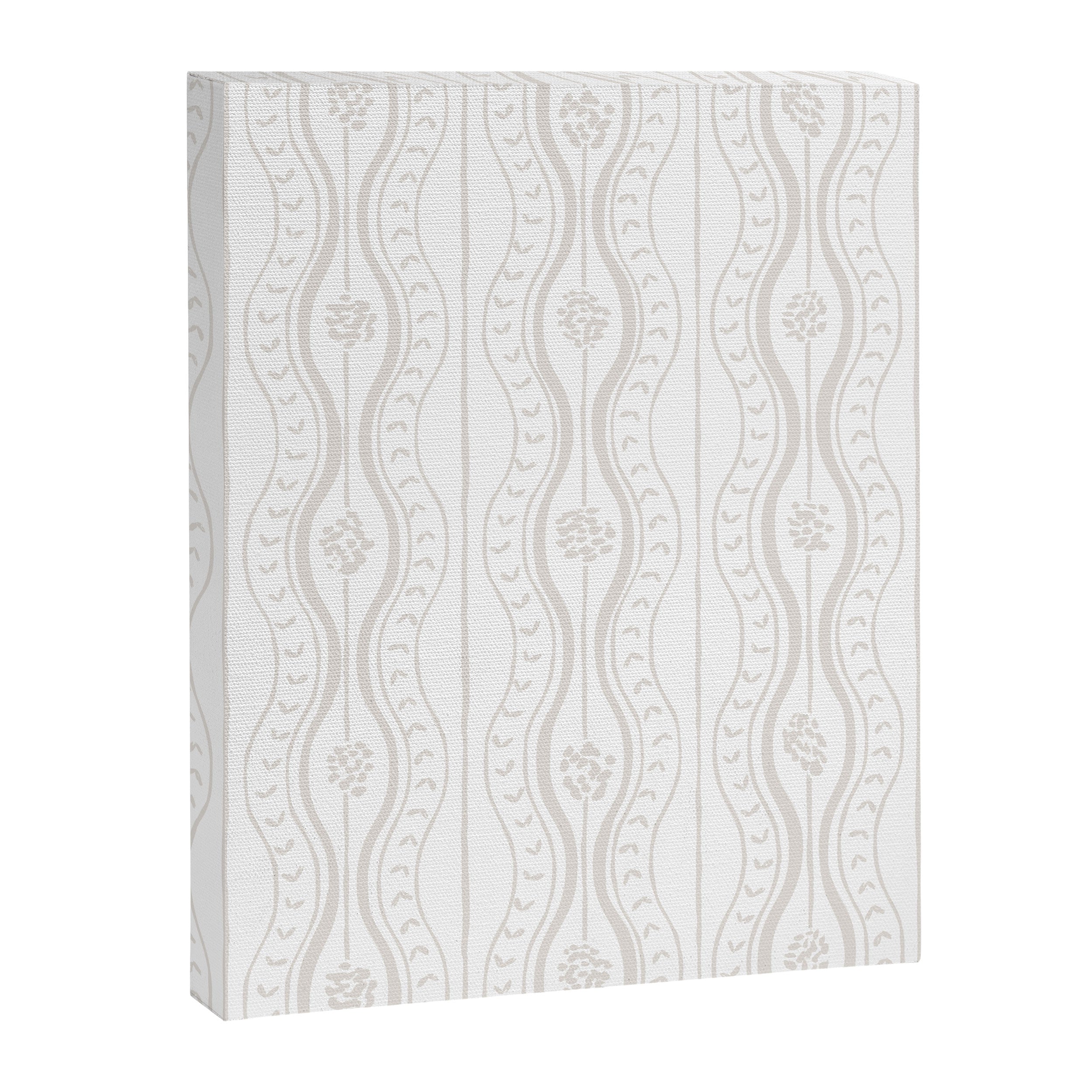 Wavy lines and tiny blooms - natural soft beige mushroom tones pattern Canvas Print Gallery Image 8