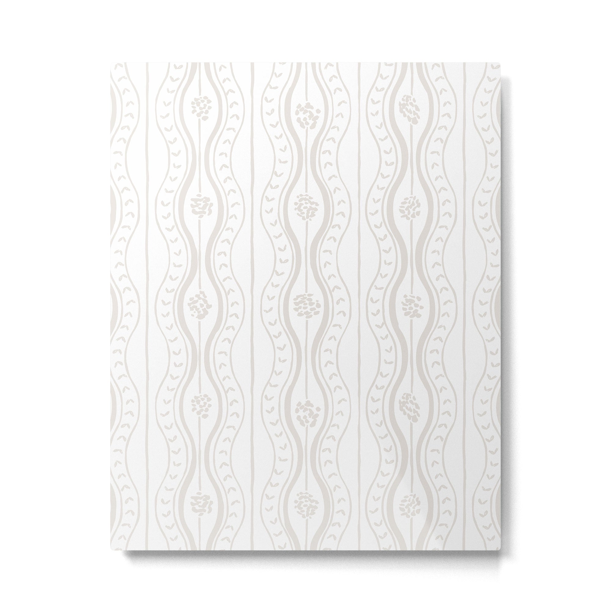 Wavy lines and tiny blooms - natural soft beige mushroom tones pattern Metal Print Gallery Image 6