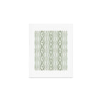 Wavy lines and tiny blooms - sage green tones pattern Art Print Gallery Image 1