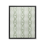 Wavy lines and tiny blooms - sage green tones pattern Framed Canvas Print Gallery Image 8