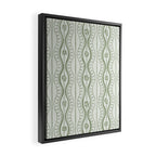 Wavy lines and tiny blooms - sage green tones pattern Framed Canvas Print Gallery Image 2