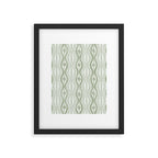 Wavy lines and tiny blooms - sage green tones pattern Framed Art Print Gallery Image 6