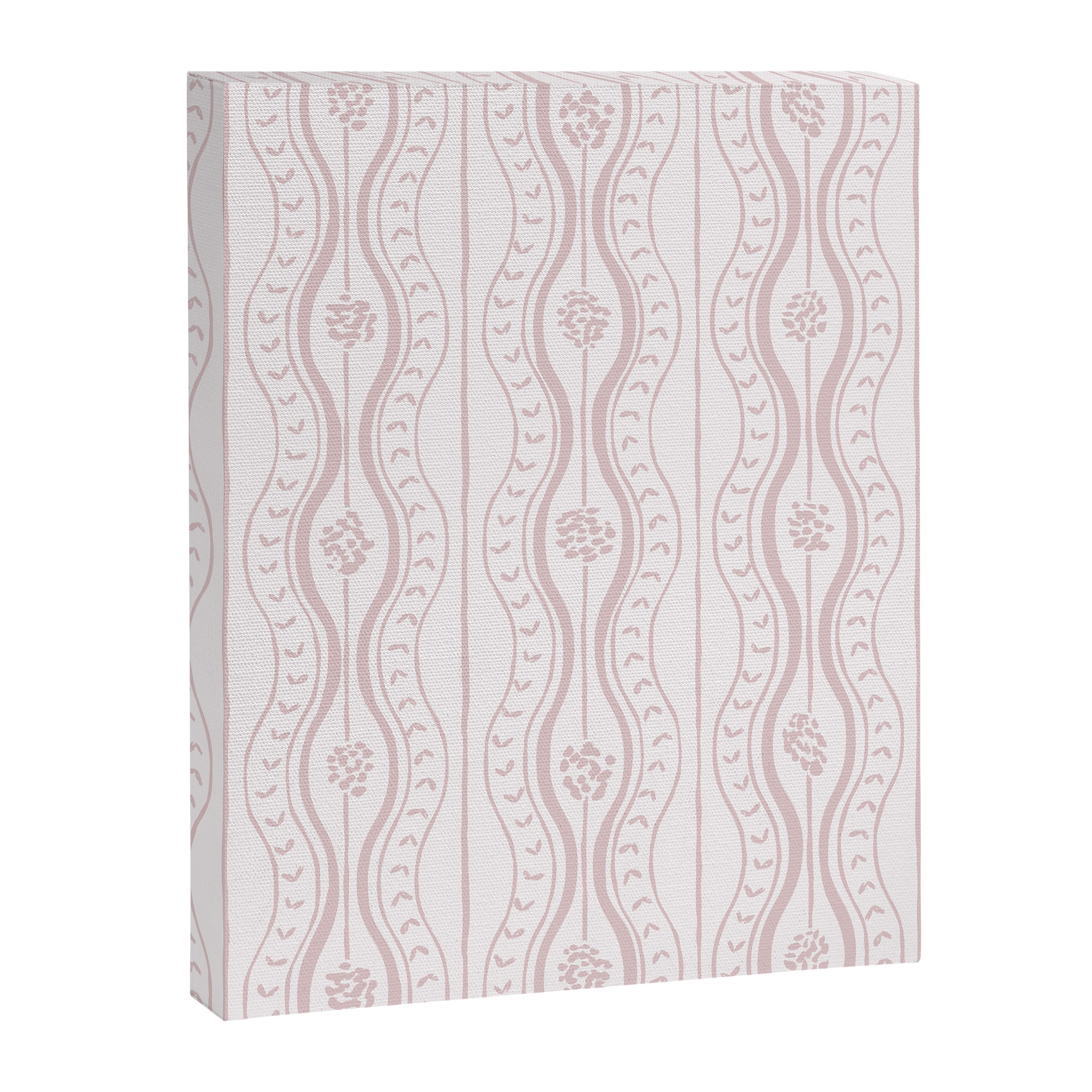 Wavy lines and tiny blooms - soft blush baby pink tones pattern Canvas Print Gallery Image 8