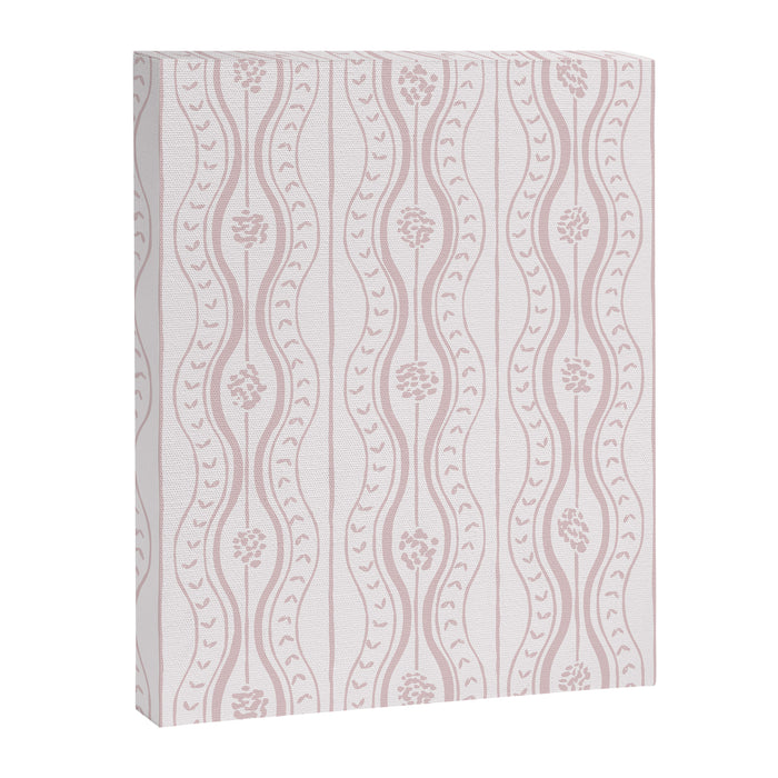 Wavy lines and tiny blooms - soft blush baby pink tones pattern Canvas Print Gallery Image 1