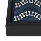 Wavy path of bones - navy blue Framed Canvas Print Gallery Image 3