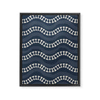Wavy path of bones - navy blue Framed Canvas Print Gallery Image 8