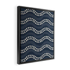 Wavy path of bones - navy blue Framed Canvas Print Gallery Image 2