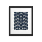 Wavy path of bones - navy blue Framed Art Print Gallery Image 6
