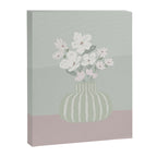 Wildflower bouquet in vase illustration - muted green, dusty pink and beige flowers Canvas Print Gallery Image 8