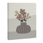 Wildflower bouquet in vase illustration - pantone brown mocha mousse Canvas Print Gallery Image 8