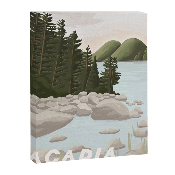 Acadia National Park, Maine, illustrated Canvas Print Gallery Image 1