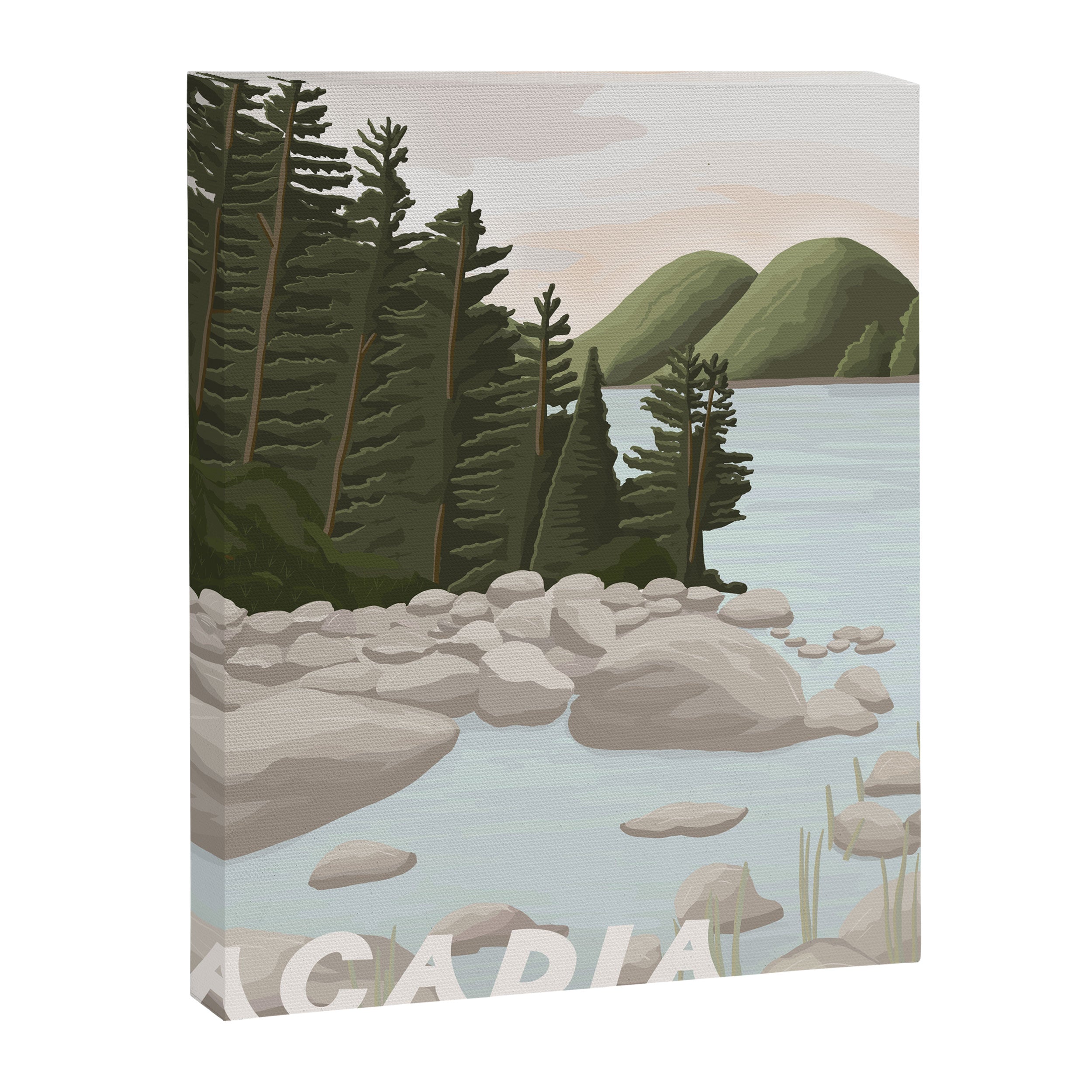 Acadia National Park, Maine, illustrated Canvas Print Gallery Image 6