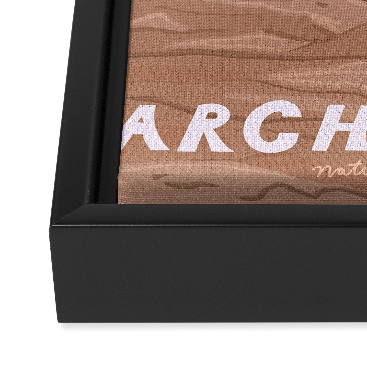 Arches National Park, National Parks Poster, Illustrated Arches, Utah, Capitol Reef, Zion Framed Canvas Print Gallery Image 3