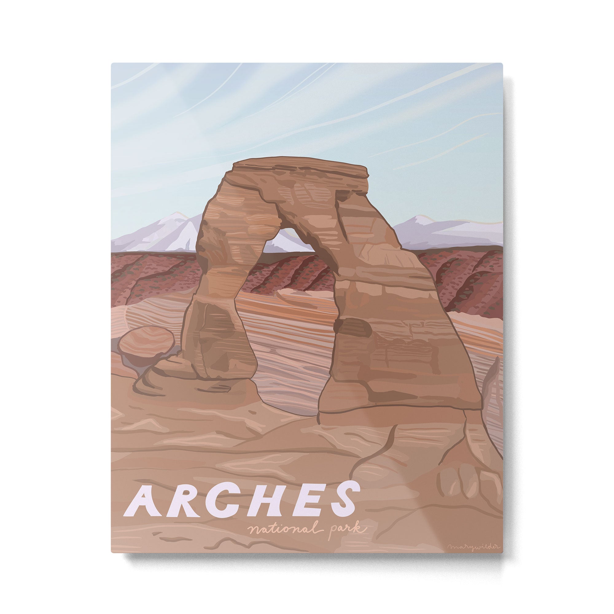 Arches National Park, National Parks Poster, Illustrated Arches, Utah, Capitol Reef, Zion Metal Print Gallery Image 4