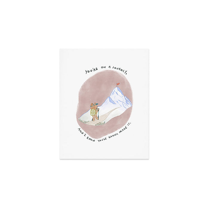Bear on a Journey, Mountain Adventure Art Print Gallery Image 1