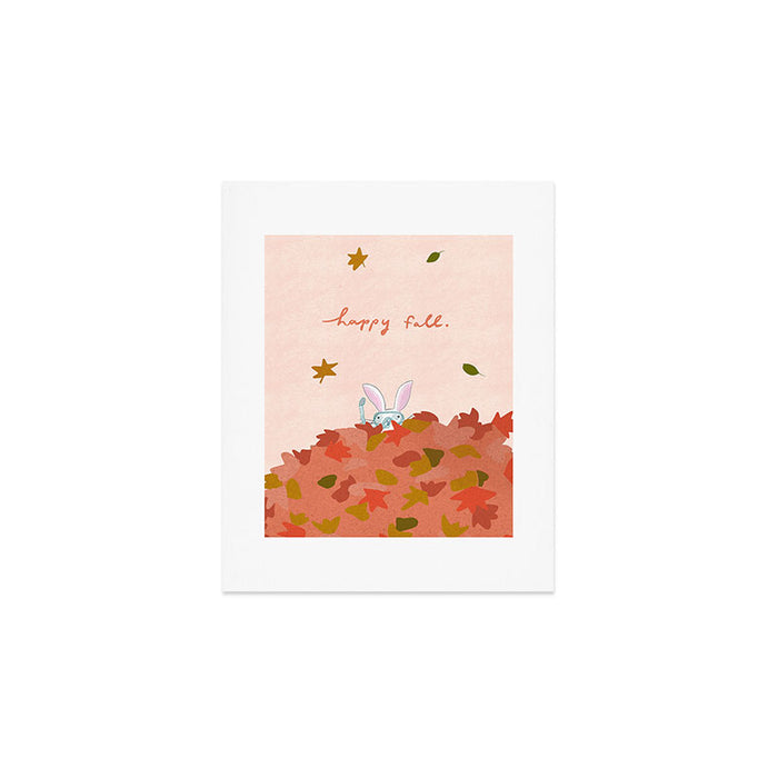 Happy Fall // Bunny in Snorkel Art Print Gallery Image 1