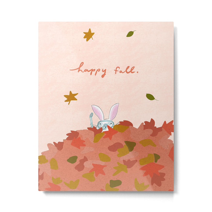 Happy Fall // Bunny in Snorkel Metal Print Gallery Image 1