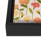 Marigold Dream / Warm Flower Pattern Framed Canvas Print Gallery Image 3