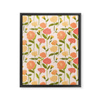 Marigold Dream / Warm Flower Pattern Framed Canvas Print Gallery Image 8