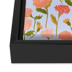 Marigolds / Periwinkle flower pattern Framed Canvas Print Gallery Image 3