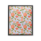 Marigolds / Periwinkle flower pattern Framed Canvas Print Gallery Image 6