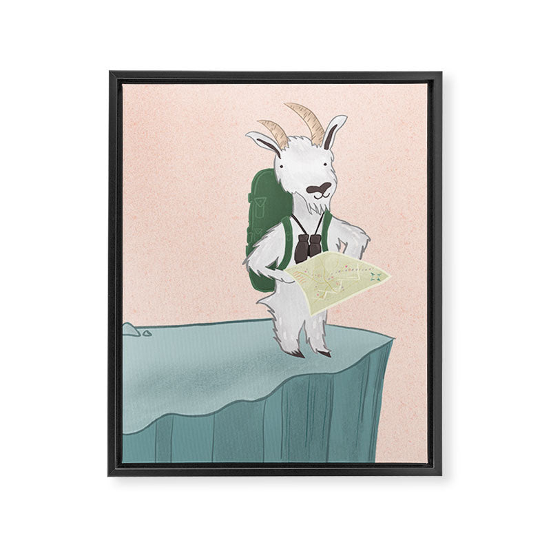 Mountain Goat on an Adventure Framed Canvas Print Gallery Image 8