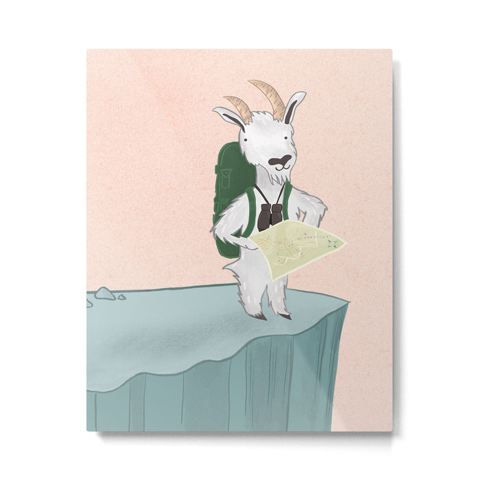 Mountain Goat on an Adventure Metal Print Gallery Image 1