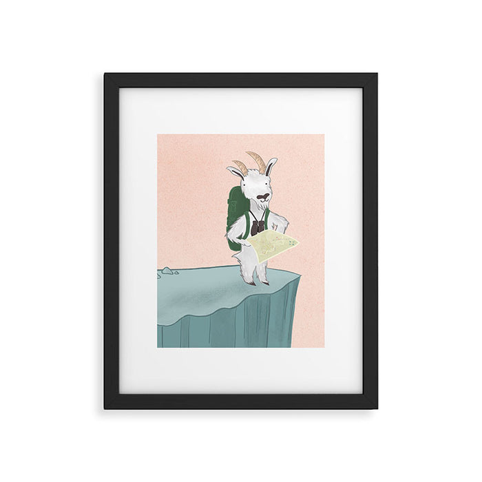 Mountain Goat on an Adventure Framed Art Print Gallery Image 1