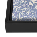 Soft Blue and White Floral Pattern  Framed Canvas Print Gallery Image 3