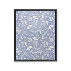 Soft Blue and White Floral Pattern  Framed Canvas Print Gallery Image 6