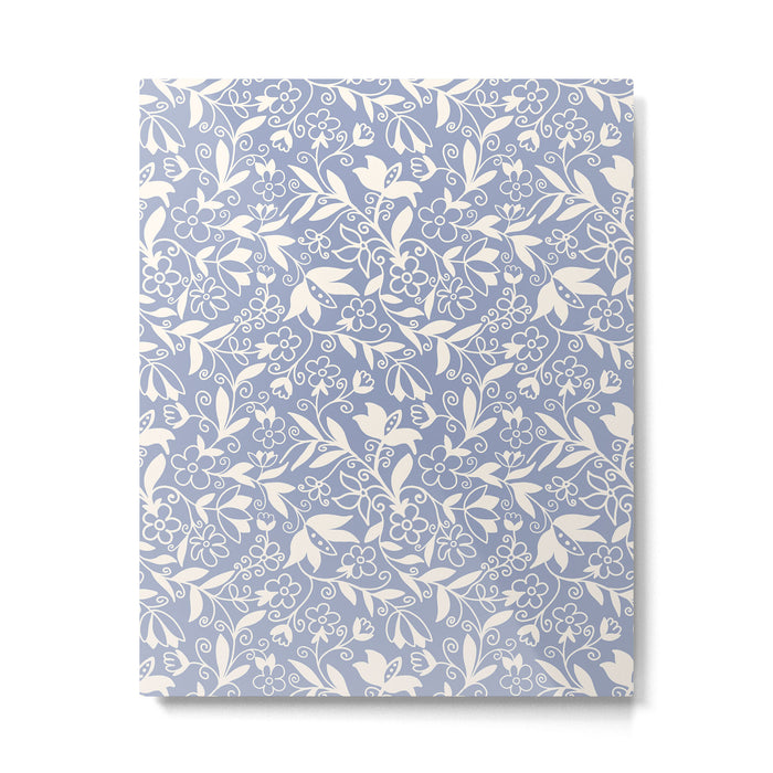 Soft Blue and White Floral Pattern  Metal Print Gallery Image 1