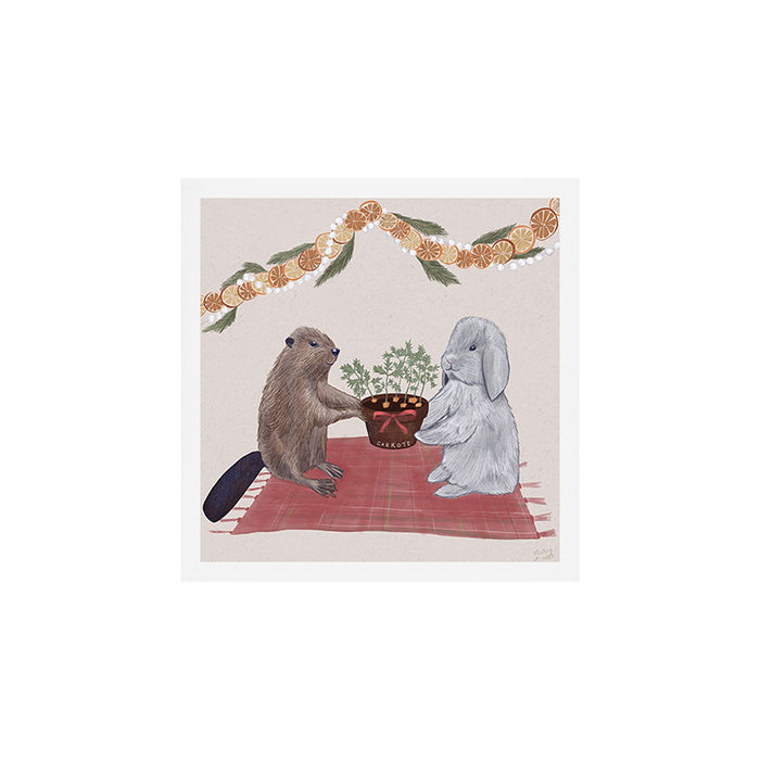 The Season of Giving, Beaver and Rabbit Art Print Gallery Image 1