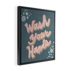 Wash Your Hands - Vintage Pink and Blue Framed Canvas Print Gallery Image 2