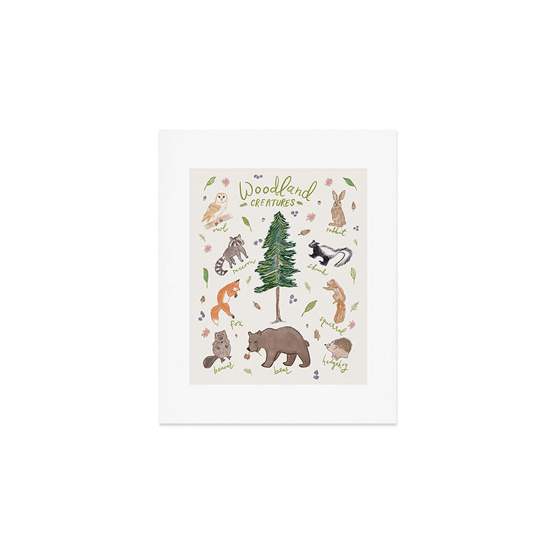 Woodland Creatures Chart Art Print Gallery Image 1