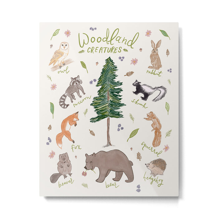 Woodland Creatures Chart Metal Print Gallery Image 1