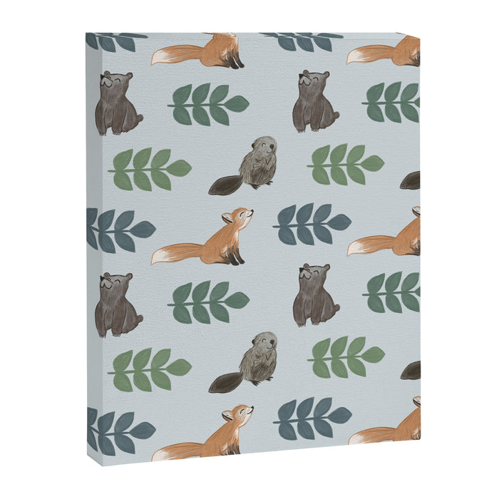 Woodland Creatures Pattern Canvas Print Gallery Image 1