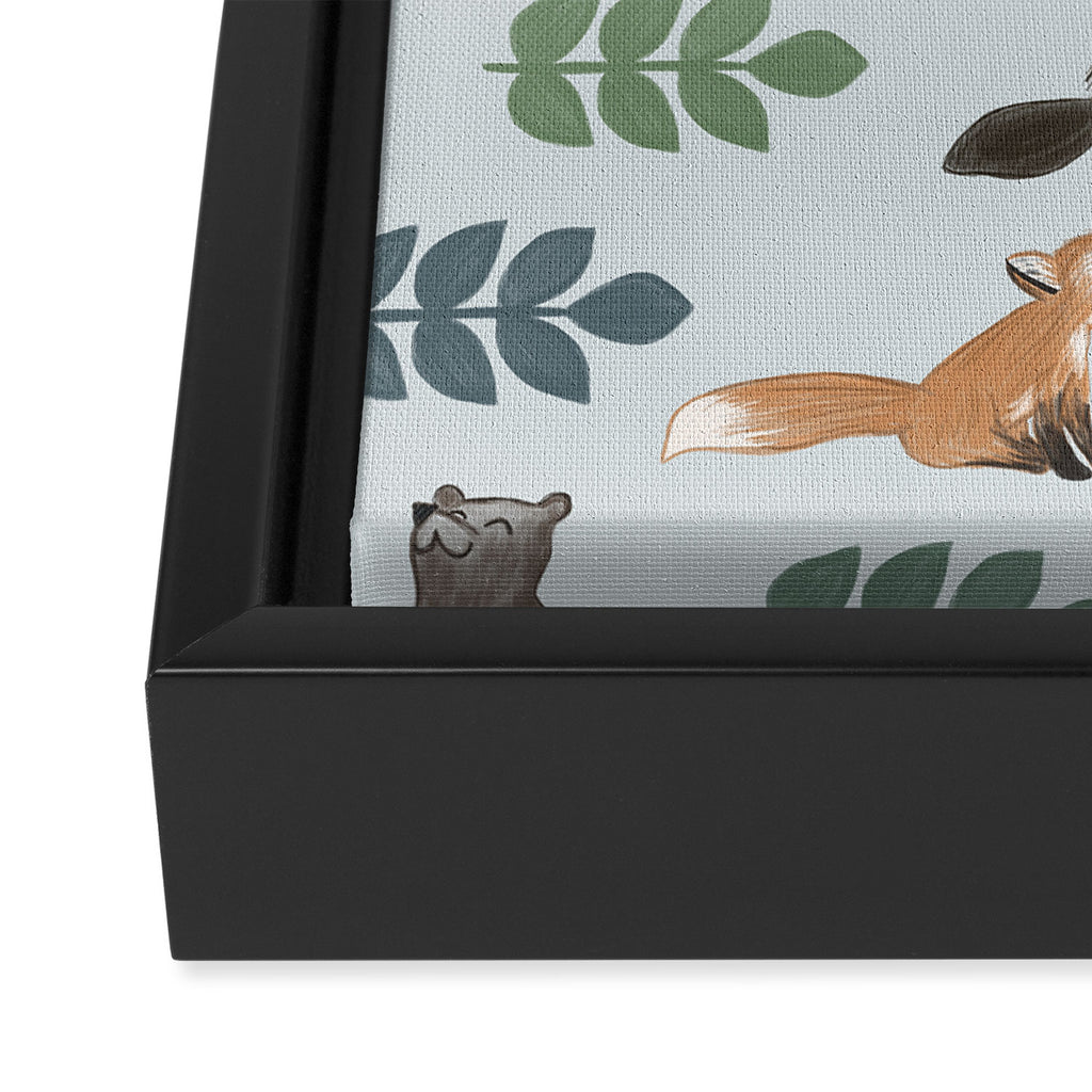Woodland Creatures Pattern Framed Canvas Print Gallery Image 3