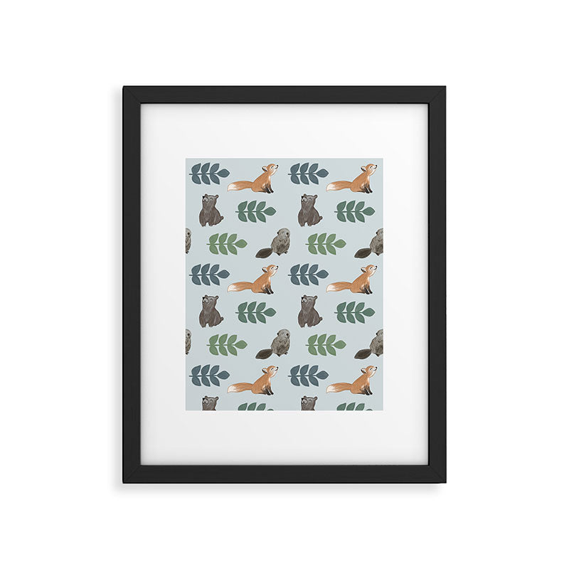 Woodland Creatures Pattern Framed Art Print Gallery Image 5