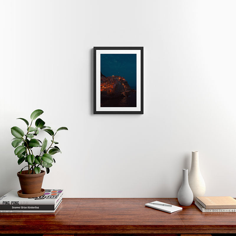 Manarola at Night Framed Art Print Gallery Image 2