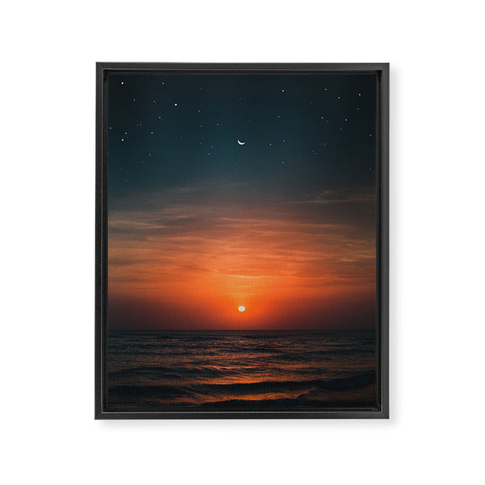 moon and sun Framed Canvas Print Gallery Image 1